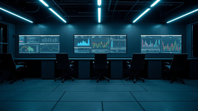 Pantalla con dashboards DCIM, BMS y EMS mostrando telemetría de data center