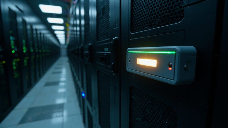 Pantalla de monitoreo con detección de comportamiento anómalo de insider en data center