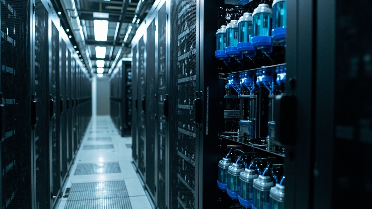 Sistema de enfriamiento líquido directo a chip instalado en servidor de data center